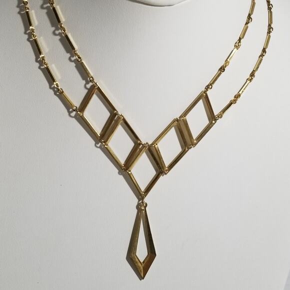 Vintage Sarah Coventry geometric 16" necklace 2" ex. 1.1763 - Picture 2 of 5